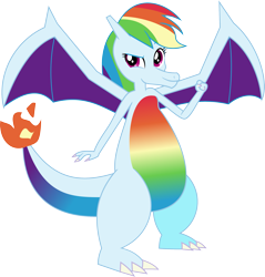 Size: 2335x2440 | Tagged: safe, artist:dupontsimon, imported from derpibooru, rainbow dash, charizard, pokefied, pokémon, simple background, solo, transparent background