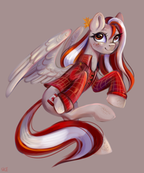 Size: 3000x3600 | Tagged: safe, artist:ske, imported from derpibooru, oc, oc only, pegasus, pony, canada, canadian flag, clothes, female, leaf, mare, pegasus oc, solo, spread wings, wings