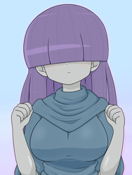 Size: 1668x2224 | Tagged: safe, alternate version, artist:batipin, imported from derpibooru, maud pie, human, equestria girls, breasts, busty maud pie, female, solo