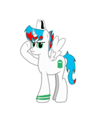 Size: 1372x1732 | Tagged: safe, artist:null-soka, imported from derpibooru, oc, oc only, oc:ghost null, alicorn, pony, derpibooru community collaboration, 2023 community collab, alicorn oc, female, horn, mare, salute, simple background, solo, transparent background, wings