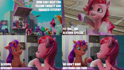 Size: 2000x1125 | Tagged: safe, edit, edited screencap, editor:quoterific, imported from derpibooru, screencap, izzy moonbow, sunny starscout, zipp storm, dragon, earth pony, pegasus, pony, unicorn, spoiler:my little pony: make your mark chapter 2, spoiler:myms01e04, 3d, ali-conned, baby, baby dragon, coat markings, confused, female, filly, foal, g5, glory (g5), hoof heart, implied alicorn, implied sunnycorn, male, mare, my little pony: make your mark, my little pony: make your mark chapter 2, open mouth, open smile, peach fizz, pippsqueak trio, pippsqueaks, seashell (g5), smiling, socks (coat markings), sparky sparkeroni, stallion, sweets (g5), toots, underhoof, windy (g5)