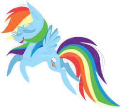 Size: 1024x919 | Tagged: safe, artist:mermailada, imported from derpibooru, rainbow dash, eyes closed, simple background, smiling, solo, transparent background, watermark