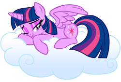 Size: 9000x6124 | Tagged: safe, artist:laszlvfx, imported from derpibooru, twilight sparkle, alicorn, pony, absurd resolution, cloud, horn, on a cloud, one eye closed, simple background, solo, transparent background, twilight sparkle (alicorn), wings