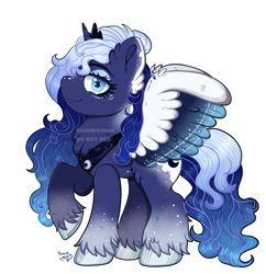 Size: 1936x2000 | Tagged: safe, artist:yumomochan, imported from derpibooru, oc, oc only, alicorn, chest fluff, commission, crown, ear fluff, female, jewelry, lidded eyes, mare, raised hoof, regalia, simple background, white background