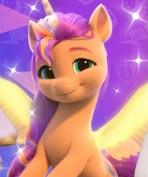 Size: 435x523 | Tagged: safe, imported from derpibooru, sunny starscout, alicorn, pony, cute, female, g5, mare, my little pony: make your mark, race swap, smiling, sunnybetes, sunnycorn