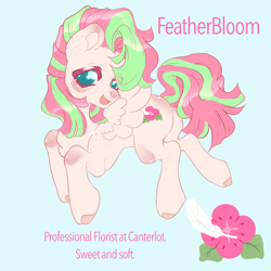 Size: 2800x2800 | Tagged: safe, artist:permafox, imported from derpibooru, blossomforth, fluttershy, oc, oc:featherbloom, pegasus, butt, floating, fusion, in air, plot, smiling, solo