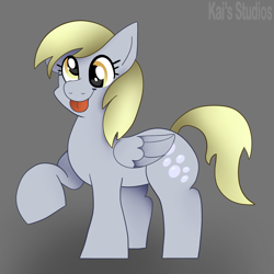 Size: 2000x2000 | Tagged: safe, artist:kaifurry, imported from derpibooru, derpy hooves, pegasus, pony, :p, cross-eyed, cute, derpabetes, female, folded wings, happy, high res, mare, solo, tongue out, wings