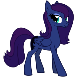 Size: 1215x1215 | Tagged: safe, artist:the smiling pony, imported from derpibooru, oc, oc only, oc:lunnaya stasya, pegasus, pony, derpibooru community collaboration, .svg available, 2023 community collab, folded wings, looking at you, not luna, pegasus oc, simple background, slim, solo, svg, thin, transparent background, vector, wings