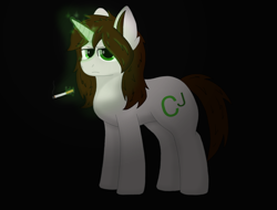 Size: 5000x3800 | Tagged: safe, imported from derpibooru, oc, oc only, pony, unicorn, cigarette, dark, glowing, glowing horn, horn, magic, requested art, solo, telekinesis, unicorn oc