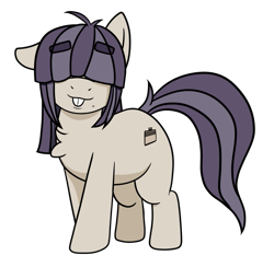 Size: 1033x1009 | Tagged: safe, artist:scraggleman, imported from derpibooru, oc, oc only, oc:dot matrix, earth pony, pony, bucktooth, chest fluff, chubby, eyebrows, eyebrows visible through hair, female, hair over eyes, mare, mole, simple background, solo, transparent background