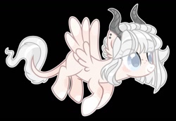 Size: 1301x896 | Tagged: safe, artist:kreedie, imported from derpibooru, oc, oc only, pony, base used, black background, female, horn, mare, simple background, smiling, solo, wings