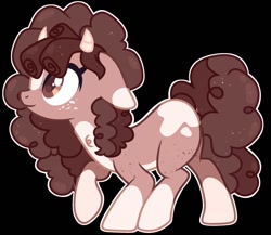 Size: 1204x1047 | Tagged: safe, artist:kreedie, imported from derpibooru, oc, oc only, pony, base used, black background, coat markings, female, freckles, horns, mare, raised hoof, simple background, smiling, socks (coat markings), solo