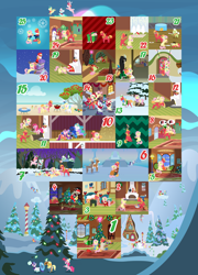 Size: 6480x9000 | Tagged: safe, anonymous artist, imported from derpibooru, alice the reindeer, apple bloom, applejack, aurora the reindeer, banner mares, big macintosh, bori the reindeer, cottonflock, crescendo, derpy hooves, discord, filthy rich, fluttershy, gentle breeze, granny smith, pinkie pie, ponyacci, posey shy, princess cadance, princess celestia, princess luna, rainbow dash, rarity, scootaloo, spoiled rich, toe-tapper, torch song, oc, oc:cotton blanket, oc:late riser, bird, deer, draconequus, earth pony, hawk, pegasus, pony, reindeer, series:fm holidays, series:hearth's warming advent calendar 2022, :t, a christmas carol, abstract background, absurd resolution, advent calendar, animal costume, apple family, baby, baby clothes, baby pony, barn, beach, bed, bedroom eyes, bell, bell collar, big wheel, bipedal, bipedal leaning, blanket, book, bottle, bowtie, box, buche de noel, bucket, cake, calendar, camera, cardboard cutout, caroling, carrot, chimney, chocolate, christmas, christmas lights, christmas stocking, christmas sweater, christmas tree, christmas wreath, clothes, cloud, coat, collar, colt, confused, context is for the weak, cookie, costume, covered eyes, crescendoflock, crown, crying, cuddling, cute, derpy being derpy, doe, dress, drink, earmuffs, eating, embers, eye shimmer, eyes closed, fake antlers, fake beard, family, female, filly, fire, fireplace, first aid kit, floppy ears, flutterbox, fluttermac, fluttershy's bedroom, fluttershy's cottage, flying, foal, food, footed sleeper, footie pajamas, frown, fruitcake, garland, ghost costume, glasses, glasses on head, grandma got run over by a reindeer, grill, grin, gritted teeth, halloween, halloween costume, hand puppet, hans christian andersen, hat, hearth's warming doll, hiding, hinting, holding a pony, holiday, holly, hood, hoof hold, hoofprints, hot chocolate, how the grinch stole christmas, hug, hug from behind, ice, icicle, jacket, jewelry, kiss on the lips, kissing, leaning, levitation, lineless, log, long underwear, looking at each other, looking at someone, looking at you, looking back, looking into each others eyes, looking up, lying down, lying on a cloud, magic, male, mare, mashed peas, milk, mistletoe, mouth hold, mug, music notes, new zealand, night, nightmare night costume, nintendo switch, oblivious, ocbetes, offspring, on a cloud, on back, one eye closed, onesie, onomatopoeia, open mouth, open smile, oversized hat, pajamas, parent:big macintosh, parent:cottonflock, parent:crescendo, parent:fluttershy, parents:crescendoflock, parents:fluttermac, pavlova, pegasus oc, phone, pictogram, pillow, plushie, pointing, pointy ponies, ponytones, present, puffy cheeks, pulling, pushing, question mark, reading, red nose, regalia, reindeer costume, ribbon, robe, rope, rug, sack, sandcastle, santa costume, santa hat, scared, scarf, shawl, shhh, shipping, shyabetes, shys, sick, singing, sitting, sleep mask, sleeping, smiling, smiling at each other, smiling at you, sneaking, snow, snow queen, snowball, snowball fight, snowfall, snowflake, snowpony, soda, sound effects, spatula, stairs, stallion, stomach ache, story time, straight, striped scarf, stuck, sunglasses, suspended, sweat, sweatdrop, sweater, swirly eyes, tangled up, tears of joy, teeth, telekinesis, the gift givers, thermometer, this ended in pain, throne, tied up, tiptoe, tongue out, top hat, tree, tricycle, tucking in, turned head, upside down, watching, winter, winter outfit, wreath, yam, yule log, zzz