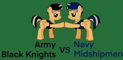 Size: 1879x922 | Tagged: safe, imported from derpibooru, oc, oc only, pegasus, pony, pony creator, 1000 hours in pony creator, army, college, green background, navy, rivalry, simple background, чёрные рыцари