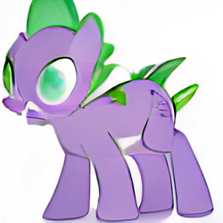 Size: 1024x1024 | Tagged: safe, imported from derpibooru, spike, pony, unicorn, a pony named spike, ai content, ai generated, generator:craiyon, male, no tail, ponified, ponified spike, simple background, solo, species swap, stallion, white background