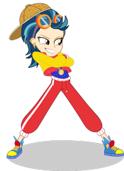 Size: 801x1098 | Tagged: safe, artist:ajosterio, imported from derpibooru, indigo zap, human, dance magic, equestria girls, spoiler:eqg specials, clothes swap, female, simple background, solo, transparent background, vector, what if