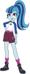 Size: 945x2292 | Tagged: safe, artist:ajosterio, imported from derpibooru, sonata dusk, human, equestria girls, camp everfree outfits, clothes swap, female, hand on hip, simple background, solo, transparent background, vector