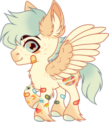 Size: 687x766 | Tagged: safe, artist:mourningfog, imported from derpibooru, oc, oc only, oc:berry crunch, pegasus, pony, bandaid, chest fluff, ear fluff, simple background, solo, transparent background, unshorn fetlocks