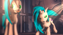 Size: 3840x2160 | Tagged: safe, artist:watashiao, imported from derpibooru, oc, oc only, oc:wata, pony, unicorn, 3d, missing texture, poster, source filmmaker