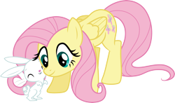 Size: 5119x3000 | Tagged: safe, artist:cloudy glow, imported from derpibooru, angel bunny, fluttershy, castle sweet castle, .ai available, cute, shyabetes, simple background, transparent background, vector