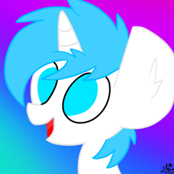 Size: 1024x1024 | Tagged: safe, artist:nhale, imported from derpibooru, oc, oc only, oc:nhale, pony, unicorn, cute, cute pony, cutie, gradient background, solo