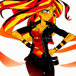 Size: 1080x1080 | Tagged: safe, imported from derpibooru, sunset shimmer, human, equestria girls, ai content, ai generated, female, prompter:vinphu1, solo