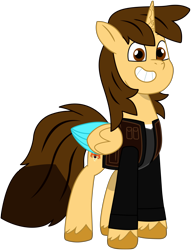 Size: 4091x5355 | Tagged: safe, artist:ejlightning007arts, imported from derpibooru, oc, oc only, oc:ej, alicorn, derpibooru community collaboration, 2023 community collab, alicorn oc, base used, clothes, g4, g4 to g5, g5, generation leap, horn, jacket, male, my little pony: tell your tale, show accurate, simple background, smiling, solo, stallion, transparent background, vector, wings