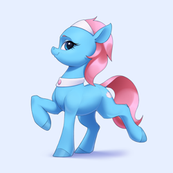 Size: 2850x2850 | Tagged: safe, artist:aquaticvibes, imported from derpibooru, lotus blossom, earth pony, pony, female, high res, mare, raised hoof, raised leg, simple background, solo