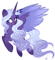 Size: 1280x1384 | Tagged: safe, artist:existencecosmos188, imported from derpibooru, oc, oc only, alicorn, pony, alicorn oc, chest fluff, colored wings, female, horn, mare, simple background, smiling, solo, transparent background, two toned wings, wings