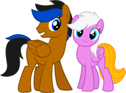 Size: 2296x1705 | Tagged: safe, imported from derpibooru, oc, oc only, oc:dariusii, oc:pink spinach, pony, derpibooru community collaboration, 2023 community collab, duo, simple background, transparent background