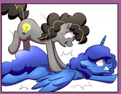 Size: 472x369 | Tagged: safe, artist:shoelace, imported from derpibooru, oc, oc only, oc:bug-zapper, oc:eos, alicorn, earth pony, pony, alicorn oc, duo, horn, wings