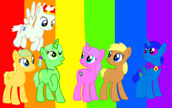 Size: 1024x645 | Tagged: safe, artist:starlandkrewfanatic, imported from derpibooru, oc, oc:lizzy the lizard, oc:naarky the aardvark, oc:pipsqueak the mouse, oc:sid the seagull, oc:sparkle the rabbit, oc:sparky the rabbit, alicorn, earth pony, pegasus, pony, unicorn, base used, parkdean resorts, ponified, starland krew