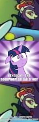 Size: 500x1569 | Tagged: safe, artist:robertsonskywa1, idw, imported from derpibooru, queen trottingham, twilight sparkle, alicorn, nightmare knights, spoiler:comic, spoiler:comic15, spoiler:comic16, implied bookworm, meme, survived, theory, twilight sparkle (alicorn)