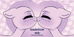 Size: 4000x2000 | Tagged: safe, artist:madelinne, imported from derpibooru, pony, blushing, commission, couple, icon, kissing, profile picture, simple background, sketch, your character here