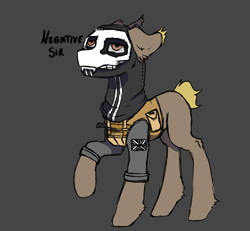 Size: 2685x2480 | Tagged: safe, alternate version, artist:hrabiadeblacksky, imported from derpibooru, oc, oc only, oc:ghost, oc:simon "ghost" riley, earth pony, pony, call of duty, call of duty: modern warfare 2, clothes, cod, m2, male, mask, shadow, soldier, soldier pony, solo, stallion, uniform, weight of skeleton