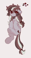 Size: 578x1071 | Tagged: safe, artist:flixanoa, imported from derpibooru, oc, oc only, oc:lingonberry frost, pony, female, hair tie, mare, simple background, snowpony (species), solo, taiga pony