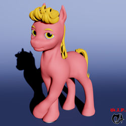 Size: 1920x1920 | Tagged: safe, artist:deadair, imported from derpibooru, oc, oc only, earth pony, pony, 3d, 3d model, blender, gradient background, male, solo, wip