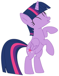 Size: 1541x1998 | Tagged: safe, artist:bomberchif, artist:twilyisbestpone, imported from derpibooru, twilight sparkle, alicorn, pony, ^^, adorkable, base used, bipedal, cheering, cute, dork, eyes closed, female, mare, pegasus wings, rearing, simple background, solo, transparent background, twiabetes, twilight sparkle (alicorn), wings