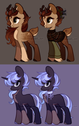 Size: 500x798 | Tagged: safe, artist:dammmnation, imported from derpibooru, oc, oc only, deer, deer pony, original species, pony, unicorn, antlers, chest fluff, clothes, horn, unicorn oc