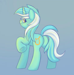 Size: 2058x2095 | Tagged: safe, artist:kutemango, imported from derpibooru, lyra heartstrings, pony, unicorn, butt, dock, female, looking at you, looking back, looking back at you, mare, plot, rear view, simple background, solo, tail