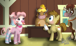 Size: 4160x2532 | Tagged: safe, imported from derpibooru, oc, oc:tidmouth milk, cow, earth pony, pony, :p, blushing, bovine, clothes, hoodie, socks, tongue out, vector