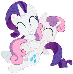 Size: 1464x1489 | Tagged: safe, artist:reconprobe, imported from derpibooru, rarity, sweetie belle, pony, unicorn, belle sisters, duo, hug, simple background, transparent background