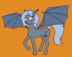 Size: 1300x1026 | Tagged: safe, artist:ononim, imported from derpibooru, oc, oc only, oc:panne, bat pony, pony, ear fluff, female, mare, simple background, solo, spread wings, wings