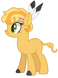 Size: 1076x1440 | Tagged: safe, artist:princess-kitsune-tsu, imported from derpibooru, hybrid, base used, bisony, female, offspring, parent:braeburn, parent:little strongheart, parents:braeheart, simple background, solo, white background