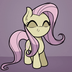 Size: 1080x1080 | Tagged: safe, artist:marshmallowhors, imported from derpibooru, fluttershy, pegasus, pony, animated, cute, female, mare, shyabetes, solo, webm