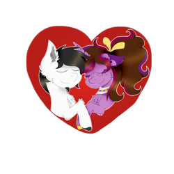 Size: 1000x1000 | Tagged: safe, artist:kathepart, imported from derpibooru, oc, oc only, oc:kathepaint, pegasus, pony, unicorn, chest fluff, collar, couple, duo, freckles, hair bun, simple background, transparent background