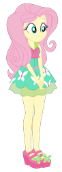 Size: 1900x5238 | Tagged: safe, artist:gmaplay, imported from derpibooru, fluttershy, human, equestria girls, bare shoulders, clothes, simple background, sleeveless, solo, transparent background