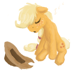 Size: 700x701 | Tagged: safe, artist:sa1ntmax, imported from derpibooru, applejack, earth pony, pony, simple background, sleeping, solo, white background