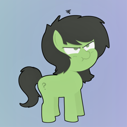 Size: 2920x2920 | Tagged: safe, artist:olthomas, imported from derpibooru, oc, oc only, oc:anon, oc:filly anon, earth pony, pony, angry, earth pony oc, female, filly, grumpy, simple background, solo