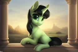 Size: 768x512 | Tagged: safe, imported from derpibooru, oc, oc only, oc:filly anon, pony, unicorn, ai content, ai generated, female, filly, foal, solo